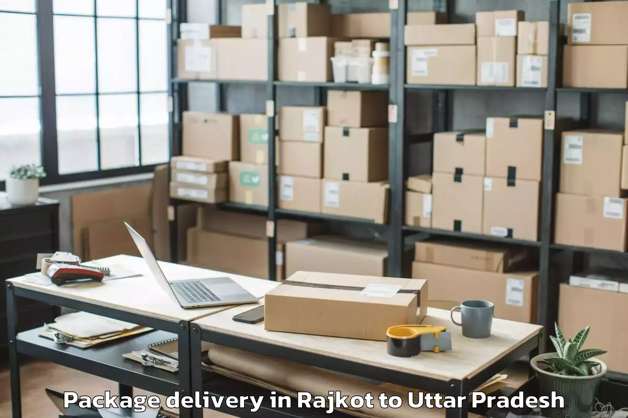 Leading Rajkot to Etmadpur Package Delivery Provider